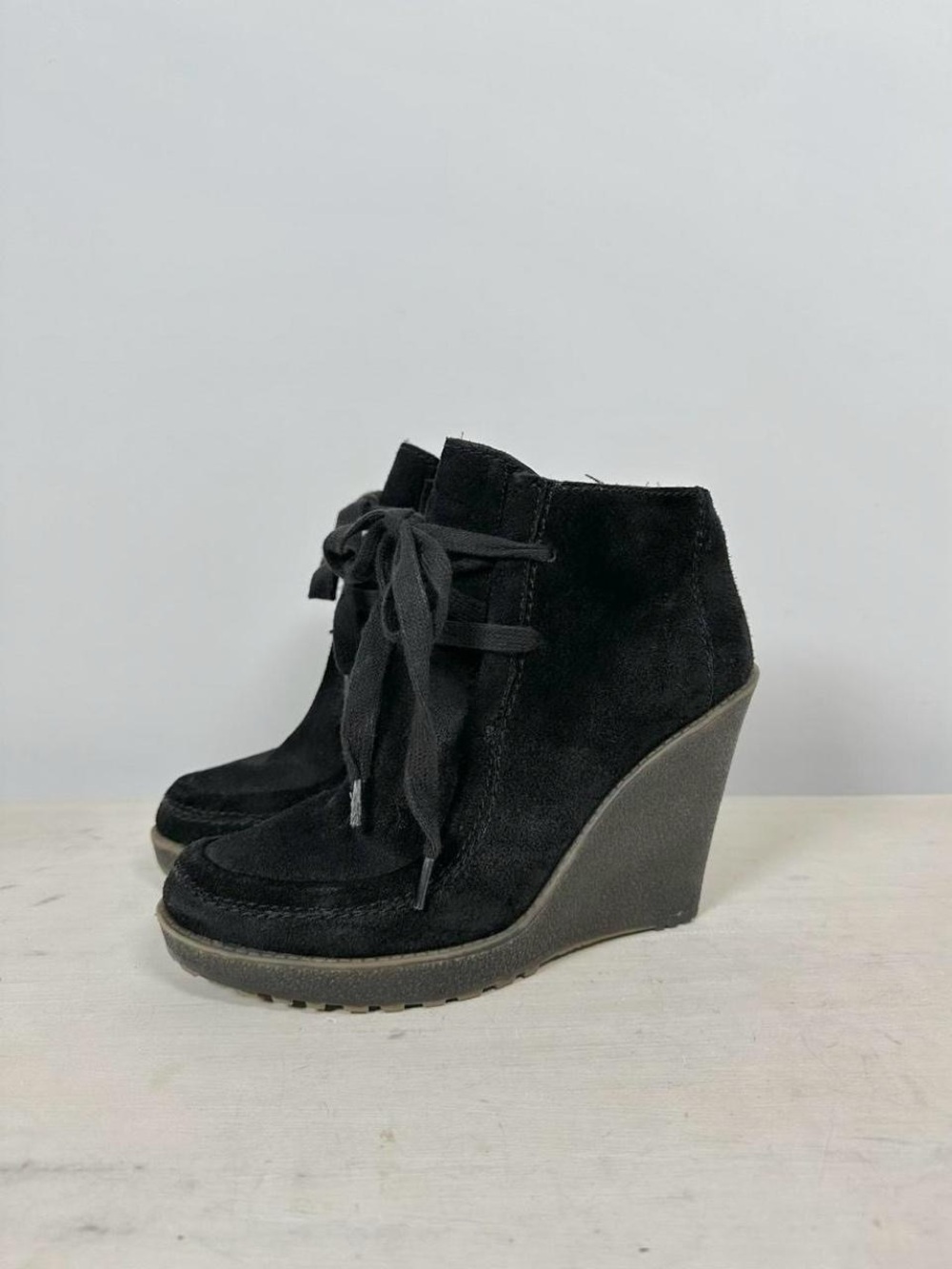 Suede Wedge Ankle Boots